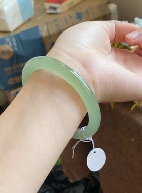 冰种晴水阿富汗玉青海扁条手镯