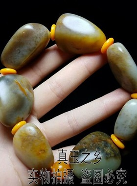 原石手串男款新疆和田玉籽料