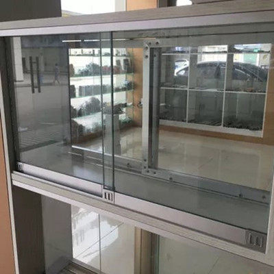 新款5mm玻璃展示柜移门滑轨橱柜书柜玻璃推拉轨道玻璃移门三件套 - 图3