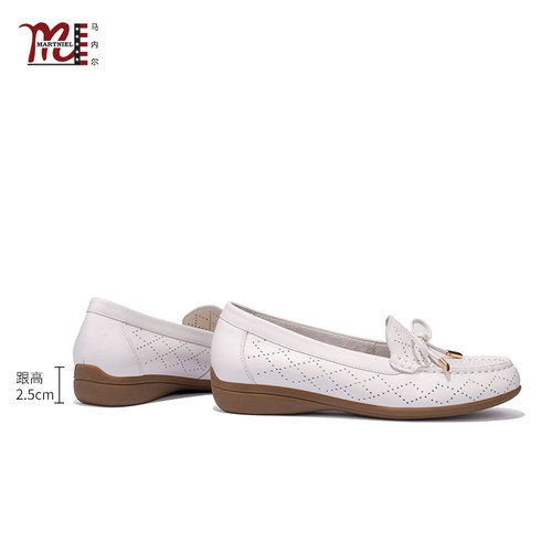 [专柜同款]马内尔厚底乐福鞋女秋季英伦镂空透气一脚蹬防滑 - 图2