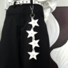 Street trendy people wear trousers and waist pendants