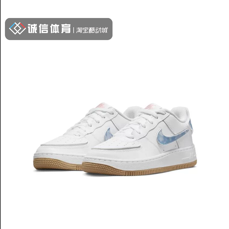 Nike Air Force 1 AF1 空军一号 白蓝女低帮休闲板鞋DM1020-100 - 图1