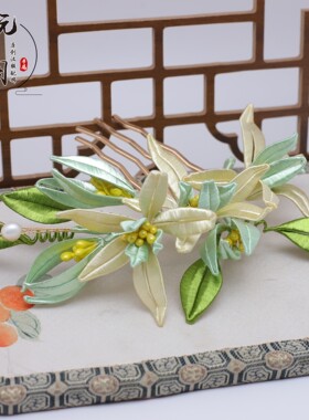 手工手工百搭缠花发梳头饰