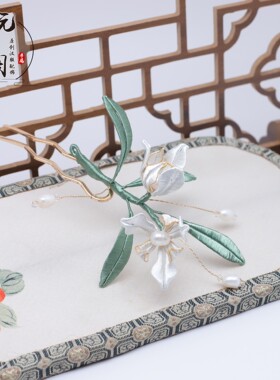 沅思阁原创非遗缠花兰花清新头饰