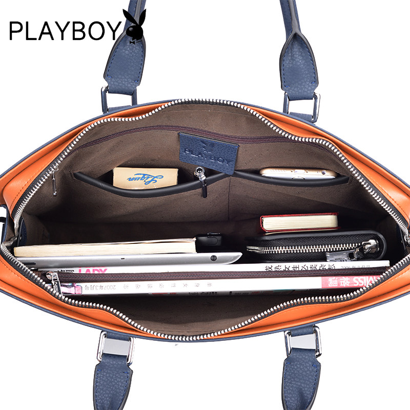 花花公子男士真皮休闲包潮单肩包 花花公子悦诚男士包袋