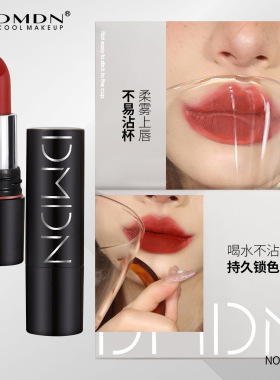 抖音同款dmdn黑晶接吻棒不沾杯口红 哑光防水唇膏持久易上色正品