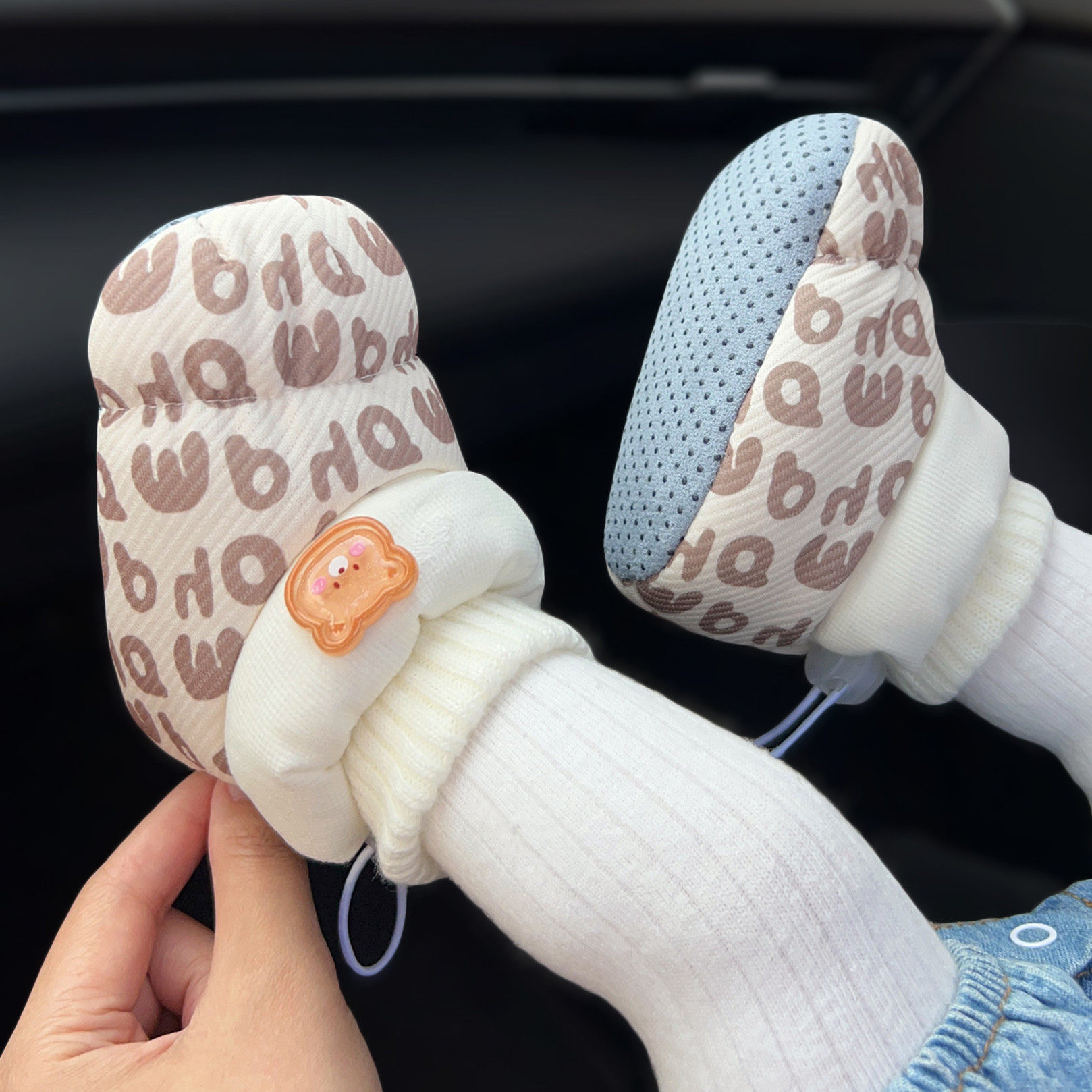 冬季宝宝加绒步前棉鞋 0-12个月字母长筒防掉加绒加厚男女婴儿鞋6,淘宝优惠券,粉丝福利购,淘宝优惠卷