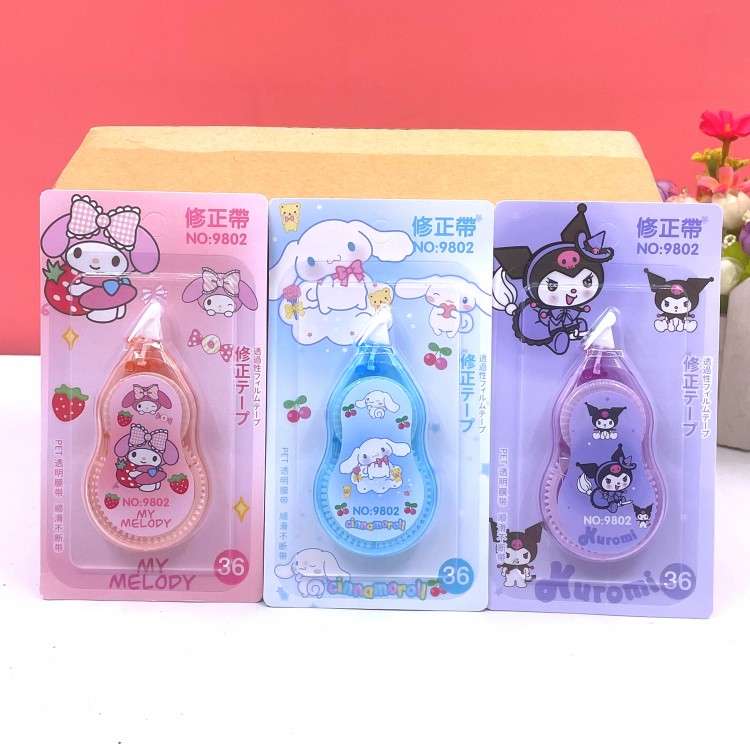创意大容量修正带库洛米玉桂狗涂改带少女心可爱涂改机透明膜带 - 图0
