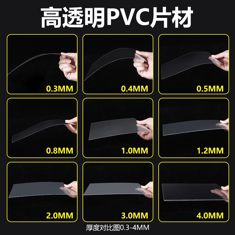 高透明pvc板透明塑料板硬片材塑料片胶片pet板pc耐力板薄膜片定制-图0