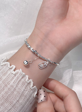 S925纯银平安竹节手链女 清新简约 时尚设计感百搭通勤手饰