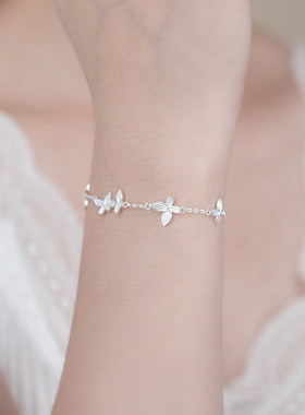 小众设计足银S999蝴蝶手链女 森系甜美气质 秋冬轻奢百搭闺蜜手饰