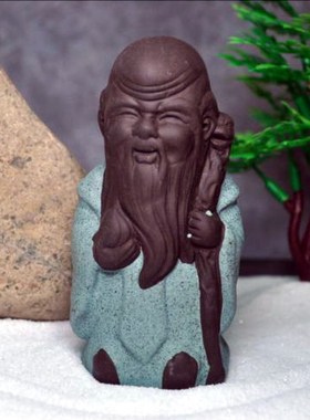 天然艺术中式风微景观贺寿摆件