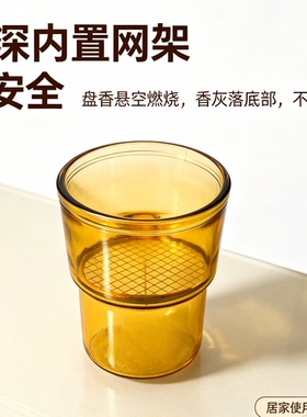 复古竹节香薰炉玻璃檀香沉香盘香炉炉子家用香薰炉室内小号香炉