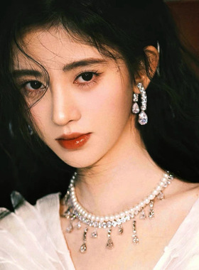 锆石流苏项链女锁骨链颈链