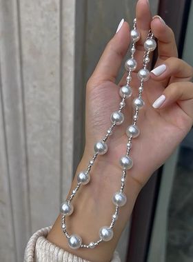 满天星珍珠轻奢高级感毛衣链项链