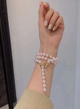 海贝珍珠可调节装饰项链