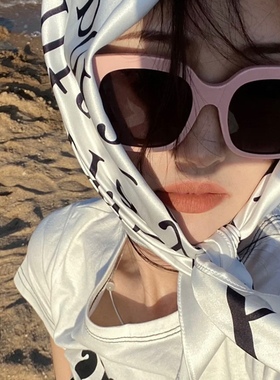 CDLM陈大刘芒 方形嫩粉色墨镜女高级感ins网红太阳眼镜大框显瘦