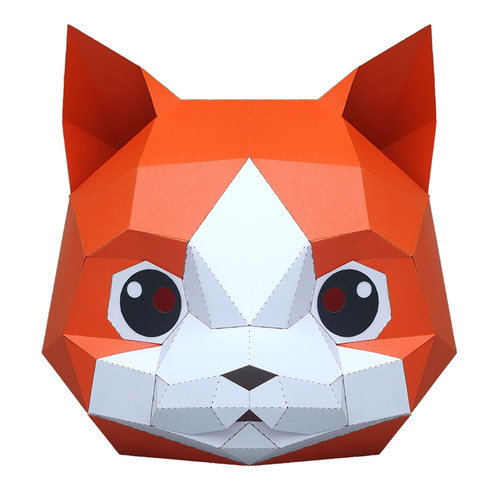 萌猫头套动物全脸直播面具纸模成人手工diy儿童猫咪抖音可爱卡通 - 图3