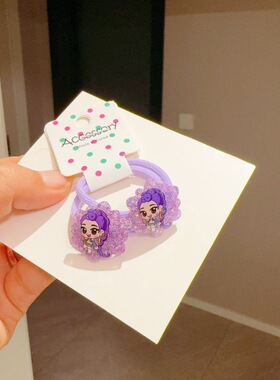 新款可爱K-POP猎魔女团儿童发圈不伤发女孩头绳宝宝扎头小皮筋
