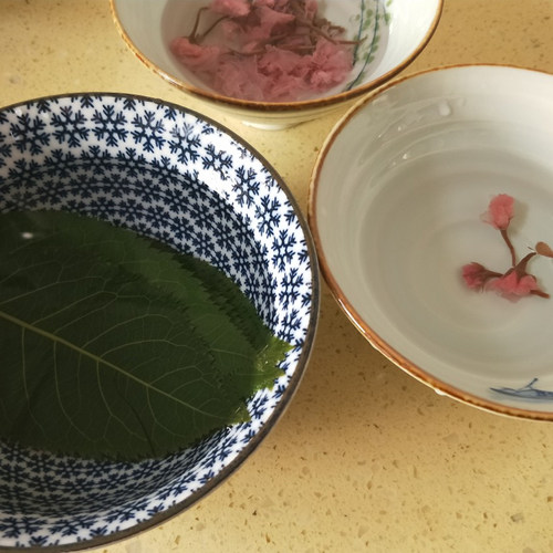 装饰用 绿色/茶色盐渍樱叶50张日式料理寿司长命寺饼盐渍樱花叶 - 图0