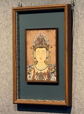 水月观音新中式复古法海寺客厅装饰画法式中国风敦煌菩萨玄关挂画