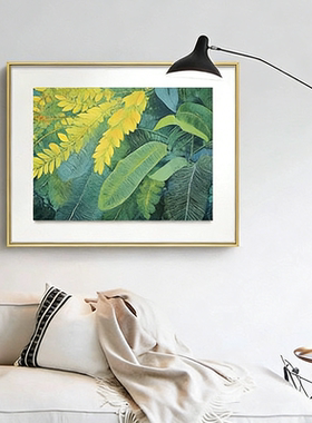 现代简约绿色植物客厅装饰画清新