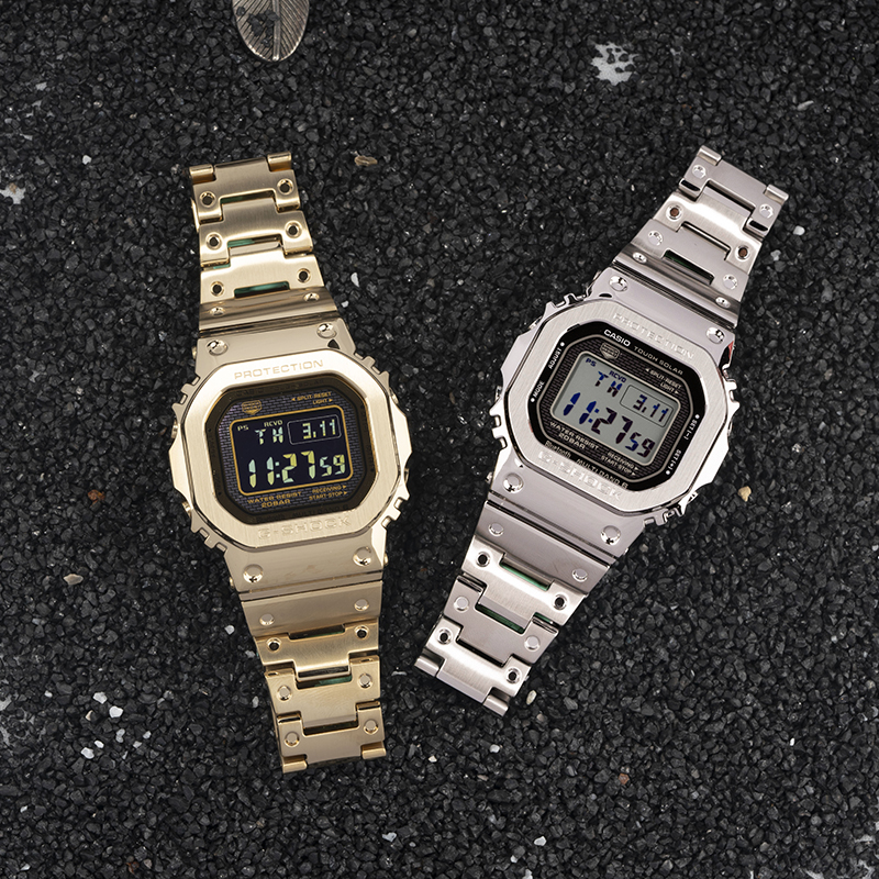 卡西欧35周年限定银方块手表男g shock小方块金砖银砖 GMW-B5000D-图0