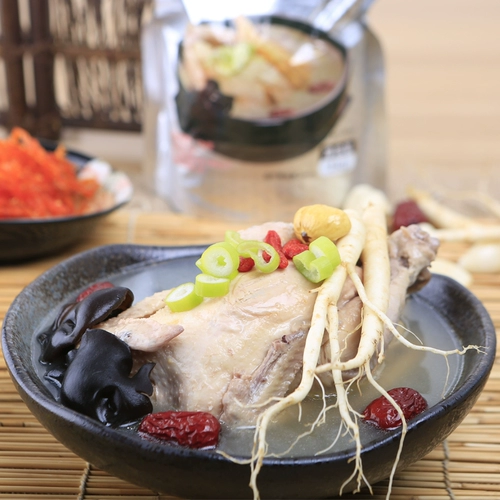 三口一品 Суп суп корейский женьшень куриный суп целый куриный фаст -фуд женьшень куриный суп корейский вкус 1000 г*2 сумки