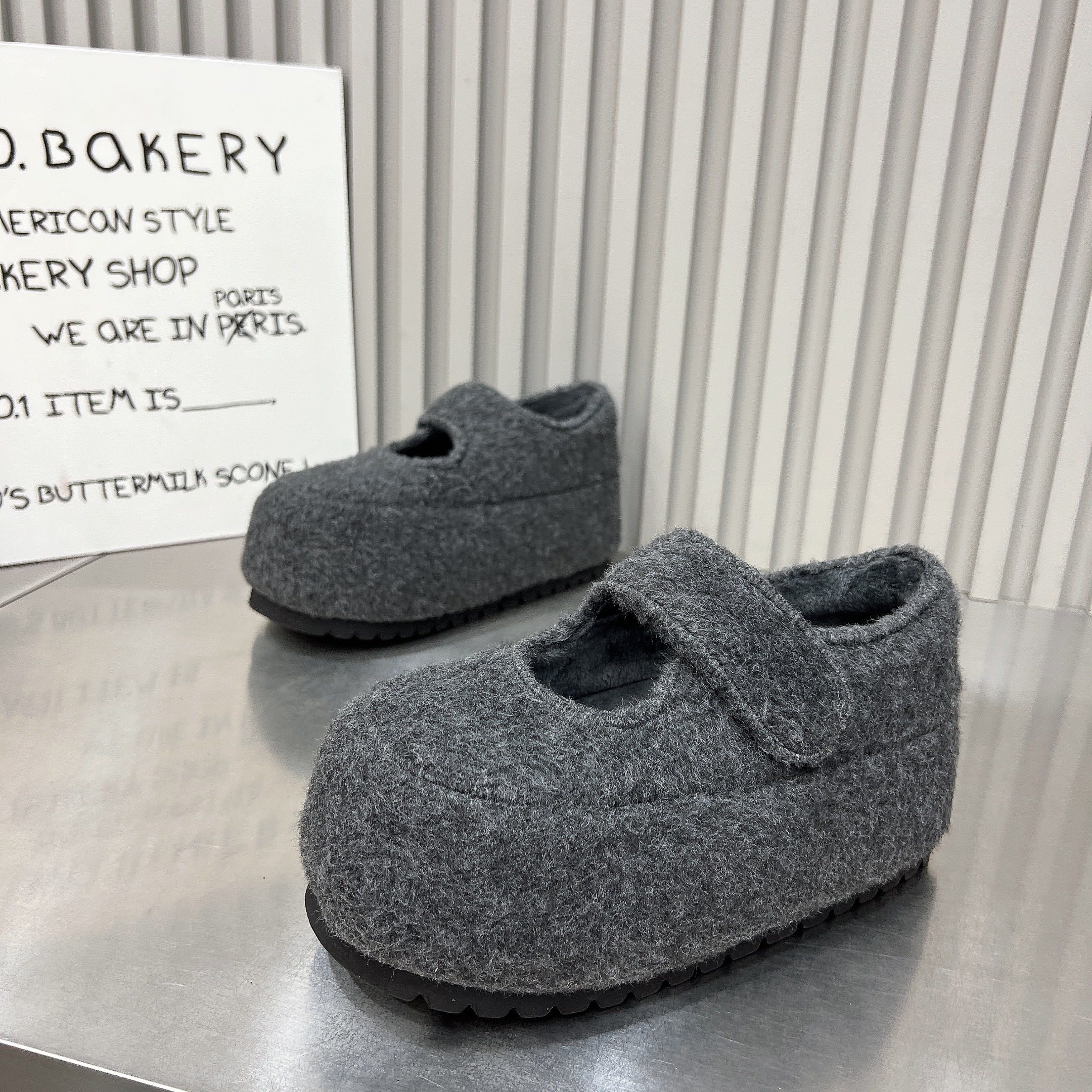 毛呢一字带玛丽珍鞋女鞋2025新款厚底内增高5cm加绒魔术贴棉瓢鞋,淘宝优惠券,粉丝福利购,淘宝优惠卷