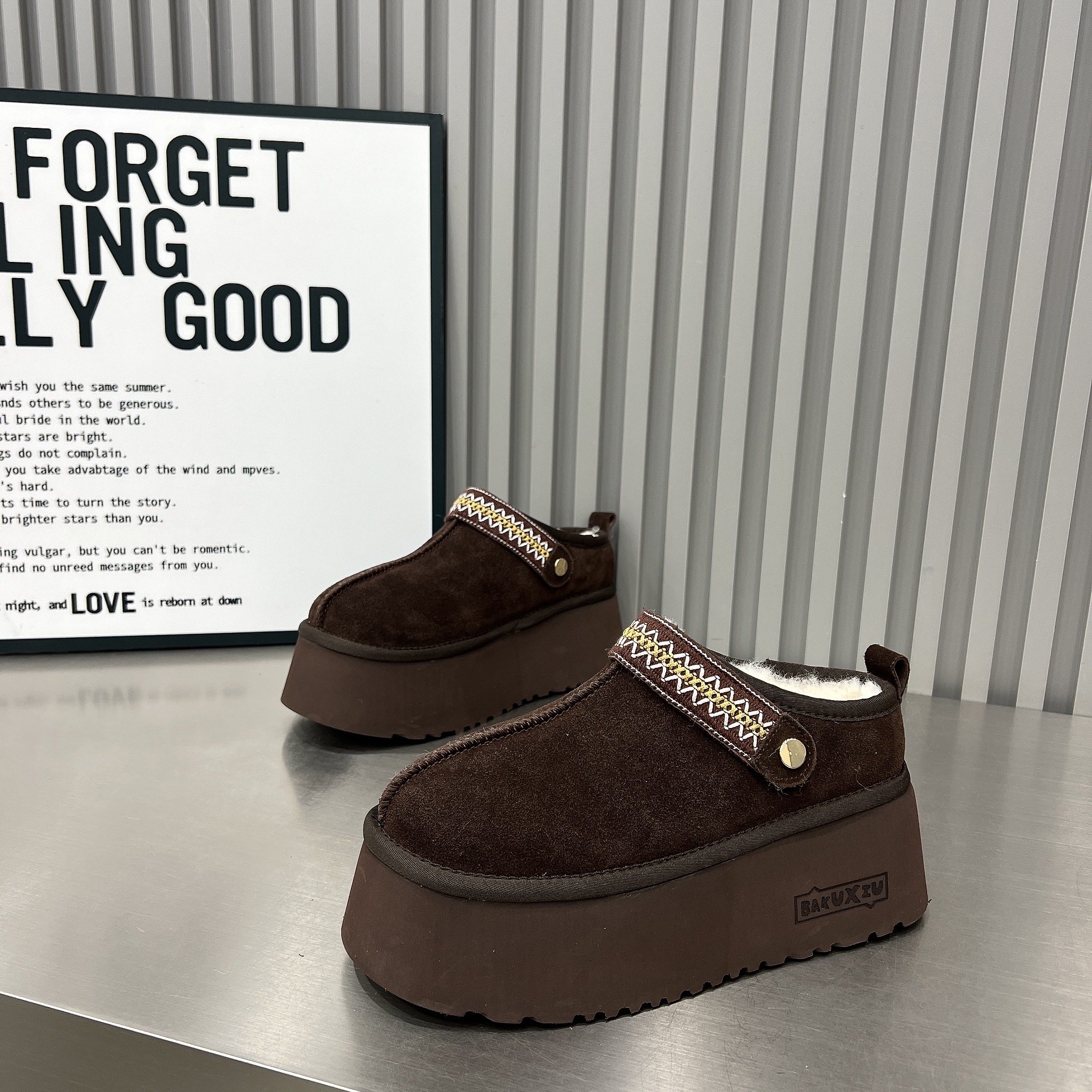 磨砂皮民族风厚底雪地靴女2025新款羊毛两穿6cm厚底毛毛鞋棉拖鞋,淘宝优惠券,粉丝福利购,淘宝优惠卷