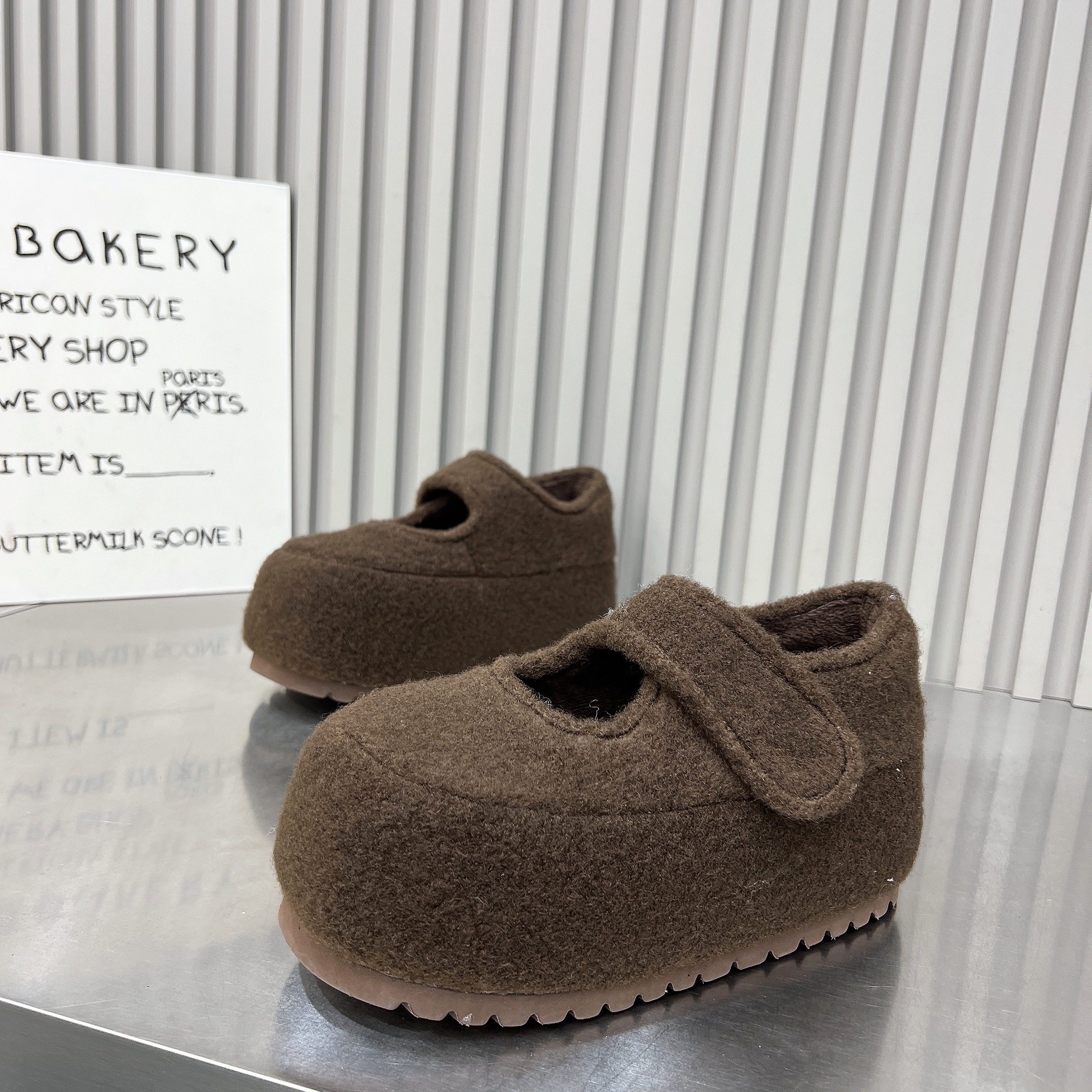 毛呢一字带玛丽珍鞋女鞋2025新款厚底内增高5cm加绒魔术贴棉瓢鞋,淘宝优惠券,粉丝福利购,淘宝优惠卷