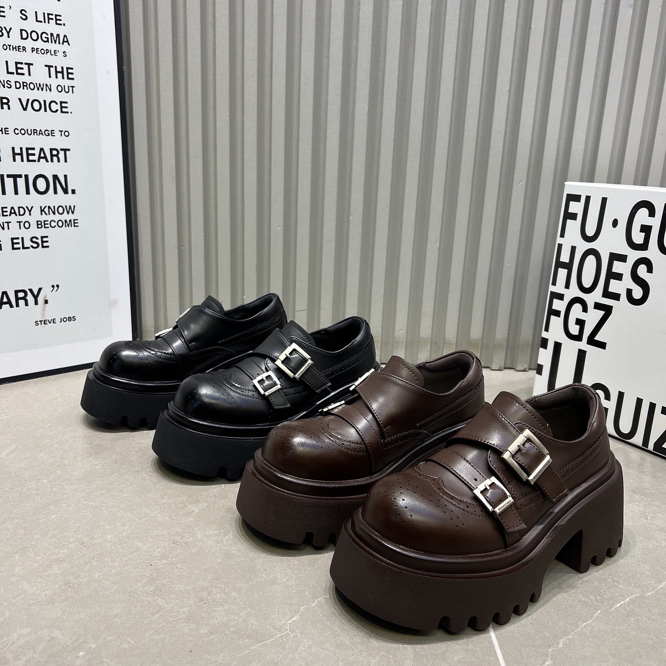 欧货真皮厚底松糕乐福鞋女2026新款皮带扣低帮鞋小个子单鞋小皮鞋,淘宝优惠券,粉丝福利购,淘宝优惠卷