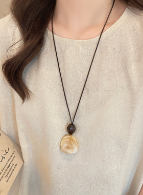 不规则吊坠编织绳项链女