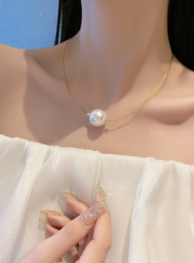 新款珍珠项链女夏季锁骨链