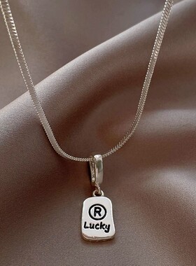 几何黑方块钛钢轻奢双面毛衣链