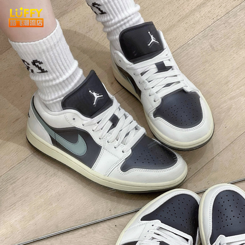 Air Jordan 1 Low黑绿AJ1经典女子低帮运动休闲板鞋DC0774-001 - 图1