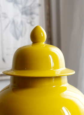 收纳将军罐电视柜麦穗仿真花摆件