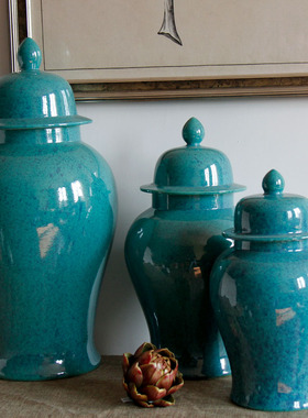 陶瓷玛瑙将军罐高雅客厅玄关花瓶