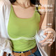 Square collar I-shaped vest with chest pad inner strap