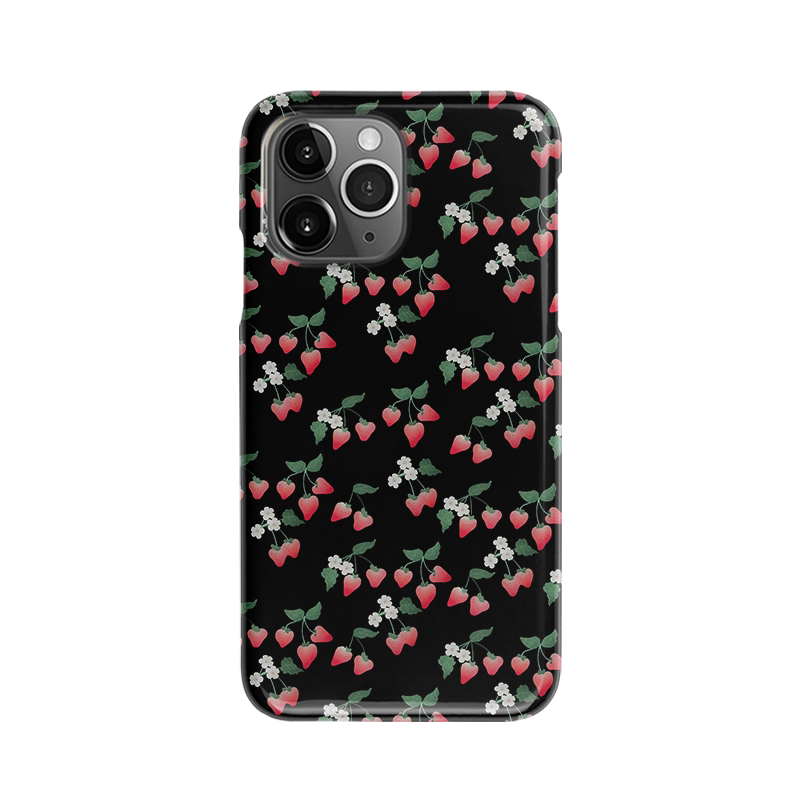 黑色草莓可爱红色黑色适用于iPhone17Promax轻薄16适用于15苹果14手机壳13不掉色12环保硬壳散热半包保护壳