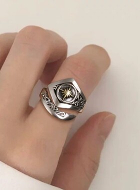 羿采925银复古小众男士戒指
