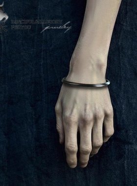 羿采男士925纯银莫比乌斯环手镯