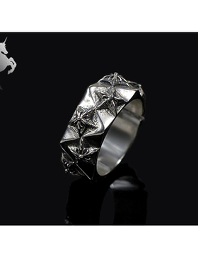 男士欧美风五角星泰银夜店尾戒