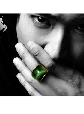 羿采时尚男士戒指霸气首饰品宝石