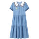 Girls' denim dress, middle school student's summer dress, preppy style