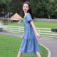 Girls' denim dress, middle school student's summer dress, preppy style