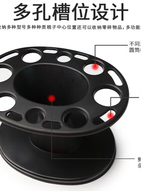 理发店梳子收纳盒支架美发滚梳圆形置物架专用工具架子发廊收纳筒