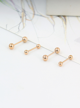 细针玫瑰金螺丝耳骨钉钛钢简约