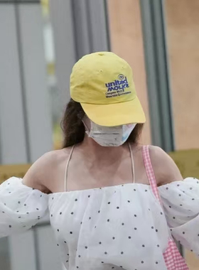 蔡依林同款黄色棒球帽女2025新款春夏速干薄款透气软顶鸭舌帽男潮