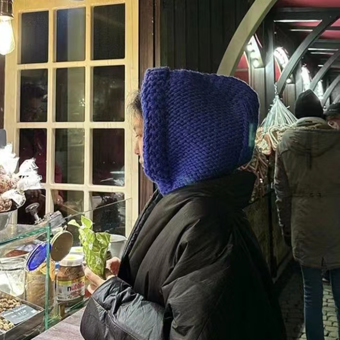 Jennie金智妮同款巴拉克拉法帽护耳保暖针织护脖防寒粗毛线雷锋帽